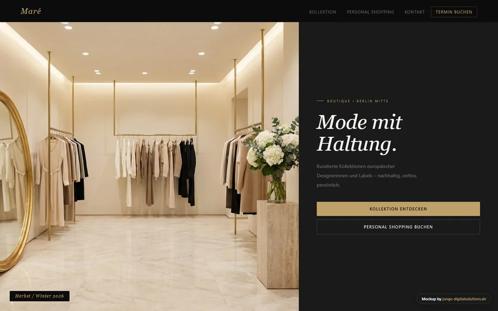 Website-Entwurf für Boutique