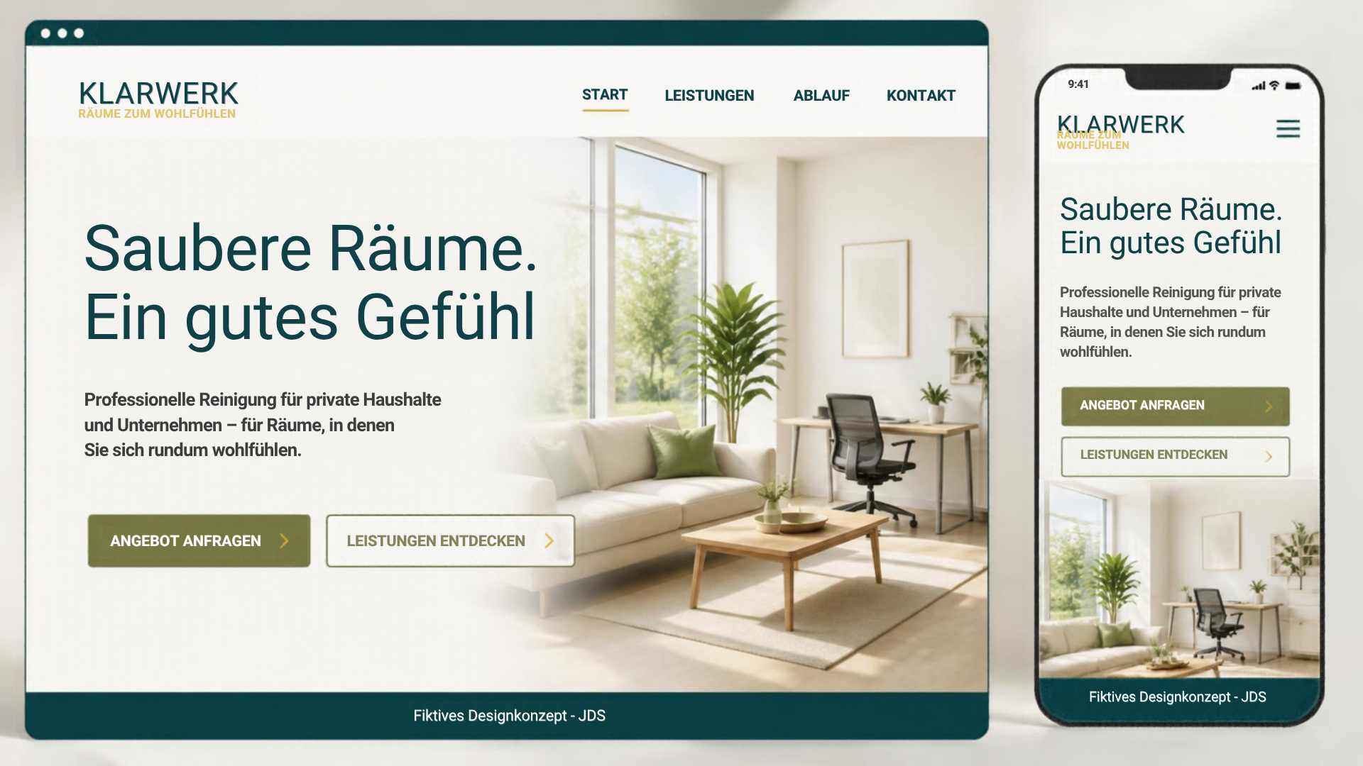 Website-Entwurf für Reinigungsservice