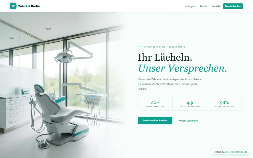 Website-Entwurf für Zahnarztpraxis