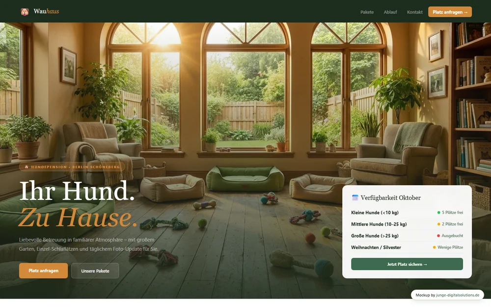 Website-Entwurf für Hundepension