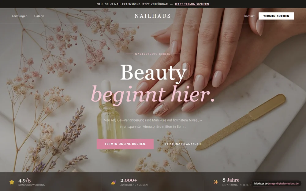Website-Entwurf für Nagelstudio