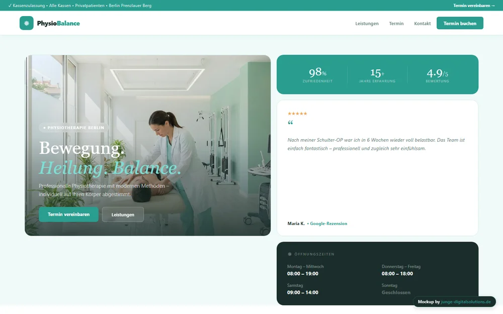 Website-Entwurf für Physiotherapie