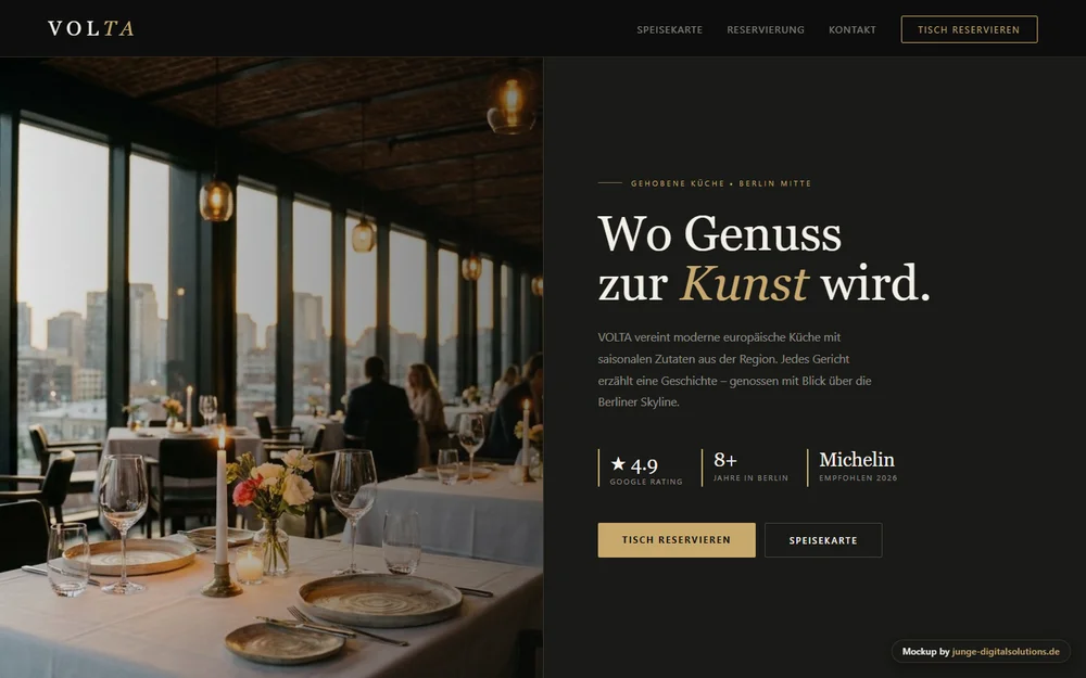 Website-Entwurf für Restaurant